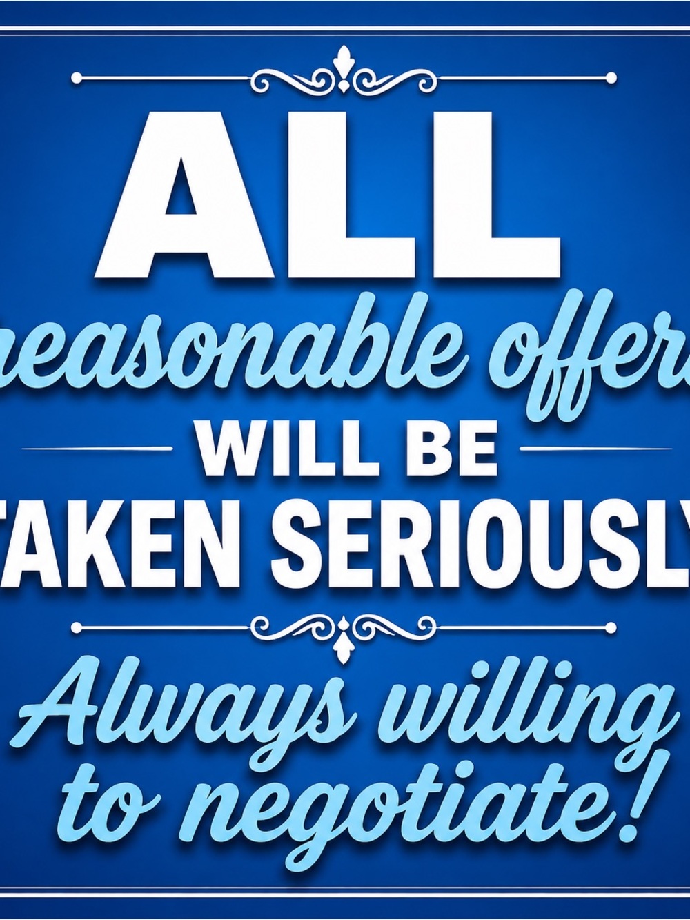Bold Blue Negotiation Poster